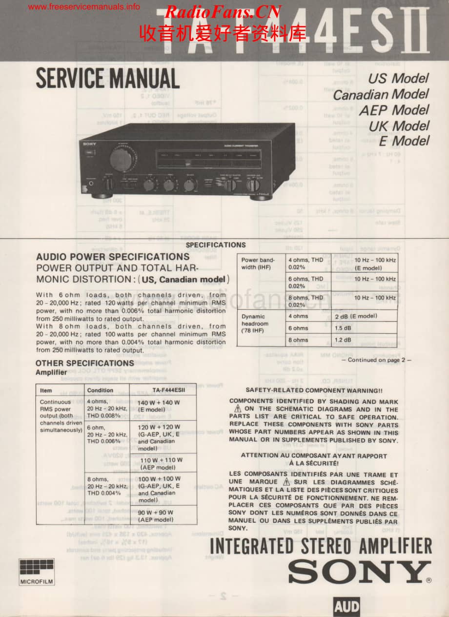 Sony-TAF444ESll-int-sm维修电路原理图.pdf_第1页