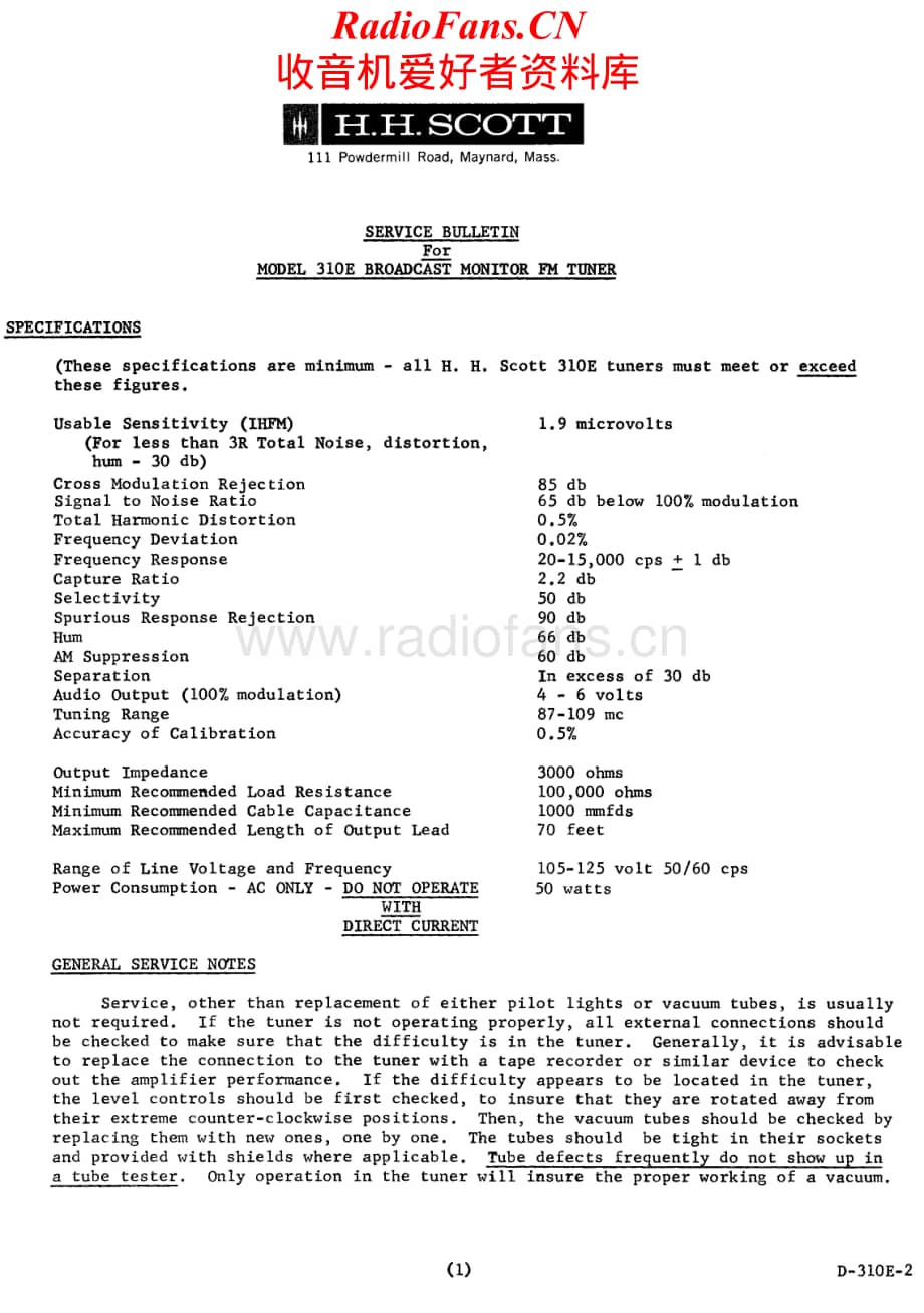 Scott-310E-tun-sch维修电路原理图.pdf_第1页