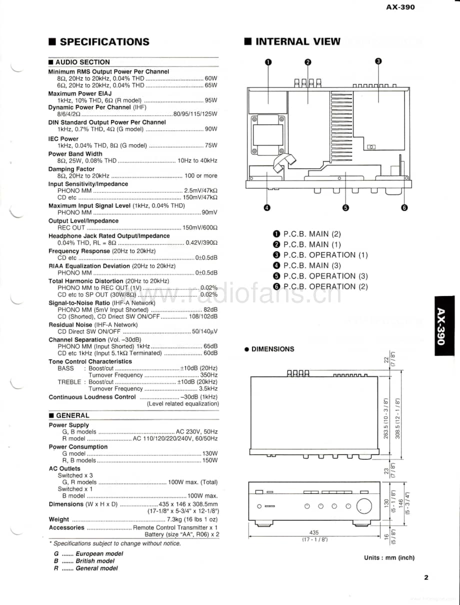 Yamaha-AX390-int-sm维修电路原理图.pdf_第3页