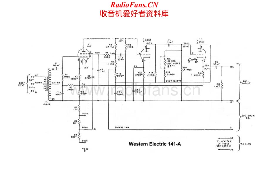 WesternElectric-WE141A-amp-sch维修电路原理图.pdf_第1页