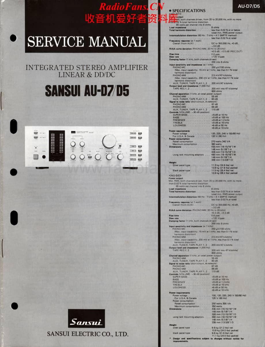 Sansui-AUD5-int-sm维修电路原理图.pdf_第1页