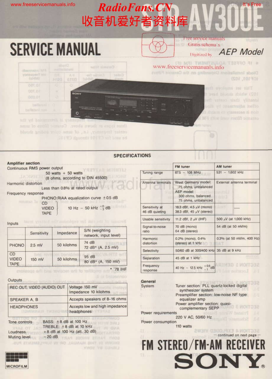 Sony-STRAV300E-rec-sm维修电路原理图.pdf_第1页