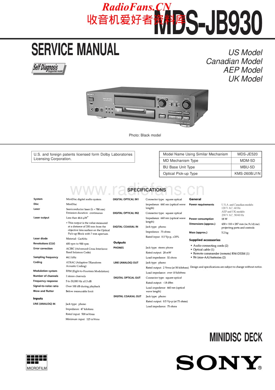 Sony-MDSJB930-md-sm维修电路原理图.pdf_第1页