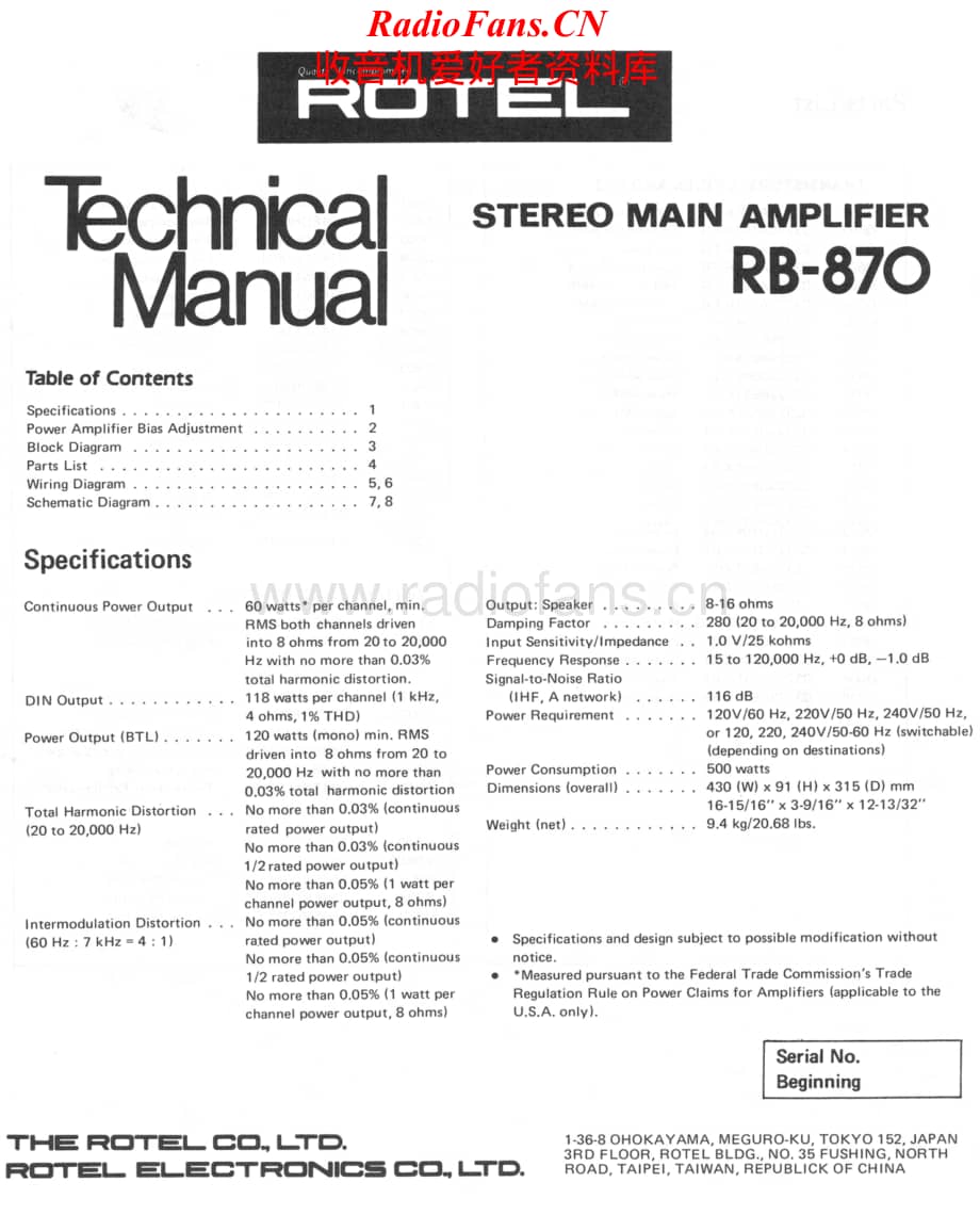 Rotel-RB870-pwr-sm维修电路原理图.pdf_第1页