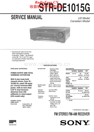 Sony-STRDE1015G-rec-sm维修电路原理图.pdf