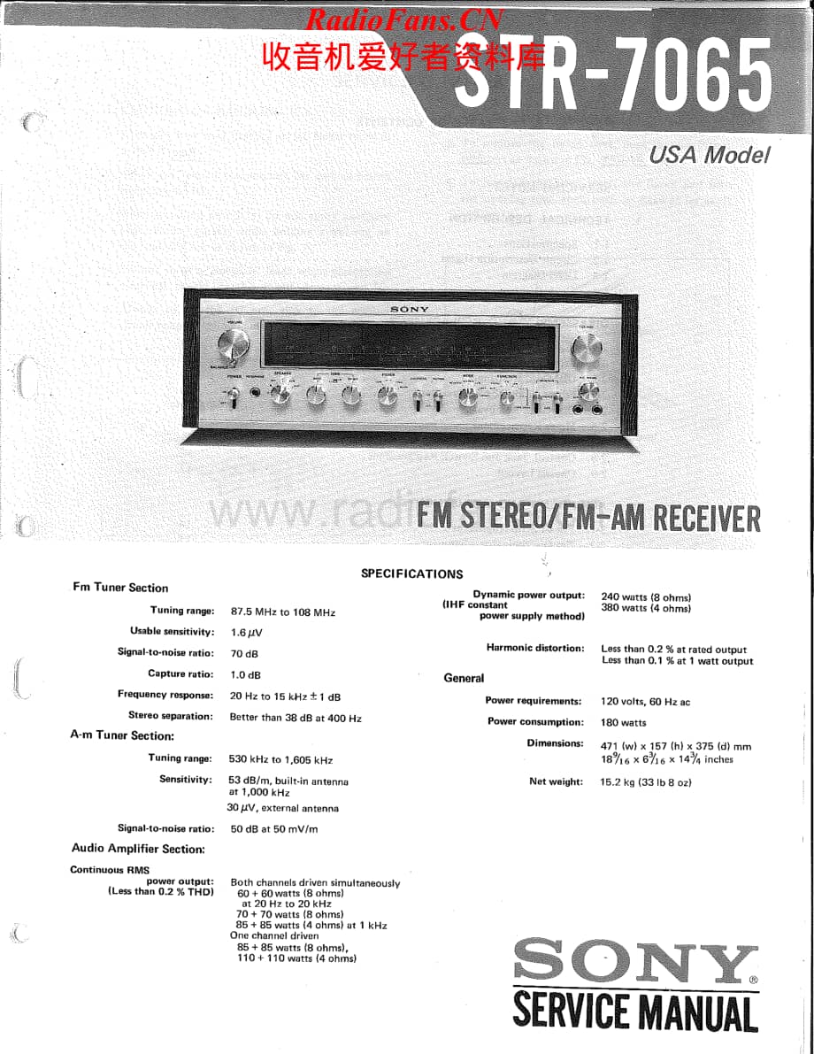 Sony-STR7065-rec-sm维修电路原理图.pdf_第1页