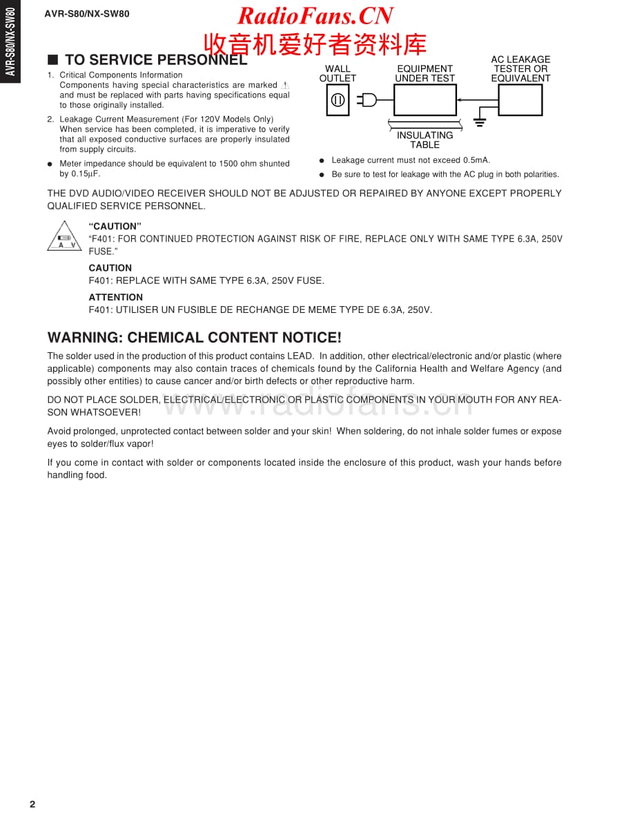 Yamaha-AVRS80-avr-sm维修电路原理图.pdf_第2页