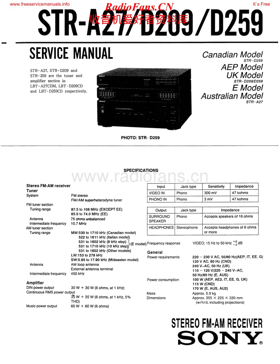 Sony-STRA27-rec-sm维修电路原理图.pdf_第1页