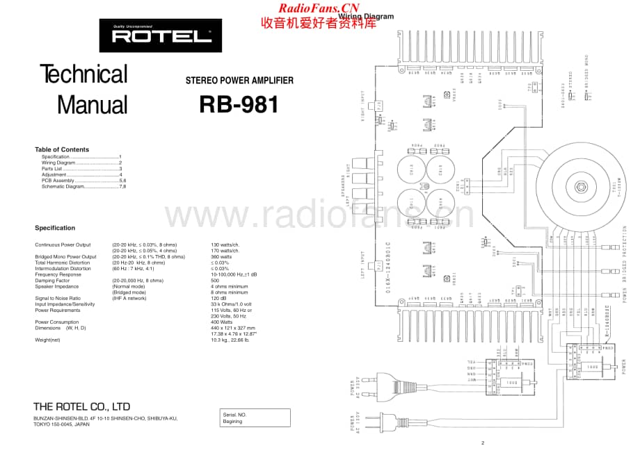 Rotel-RB981-pwr-sm维修电路原理图.pdf_第1页