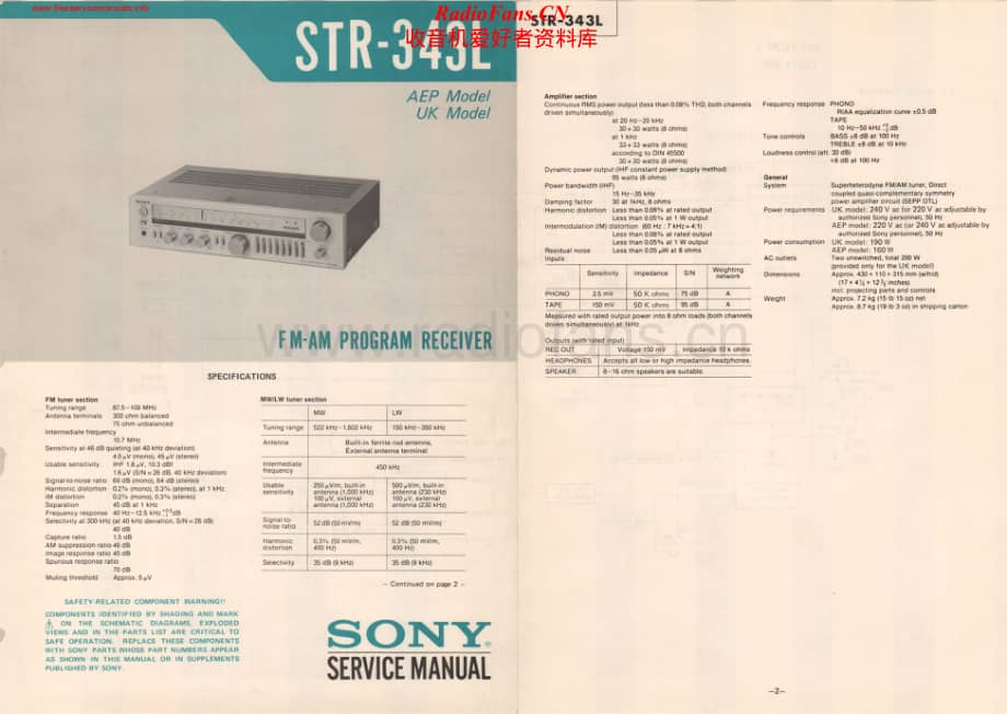 Sony-STR343L-rec-sm维修电路原理图.pdf_第1页