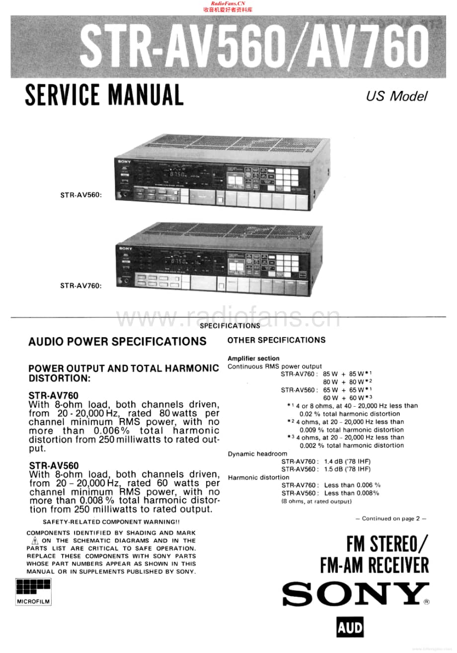 Sony-STRAV560-rec-sm维修电路原理图.pdf_第1页