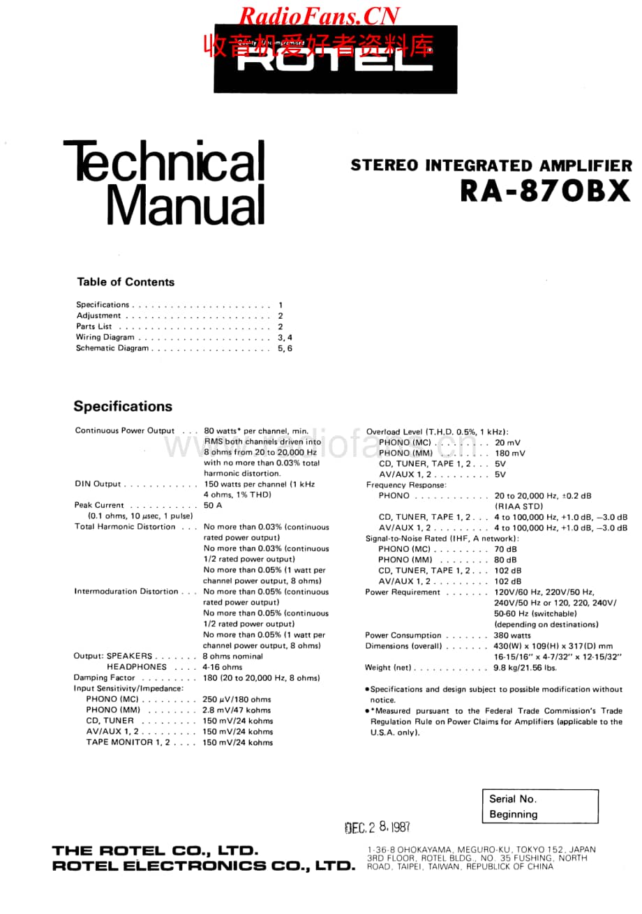 Rotel-RA870BX-int-sm维修电路原理图.pdf_第1页