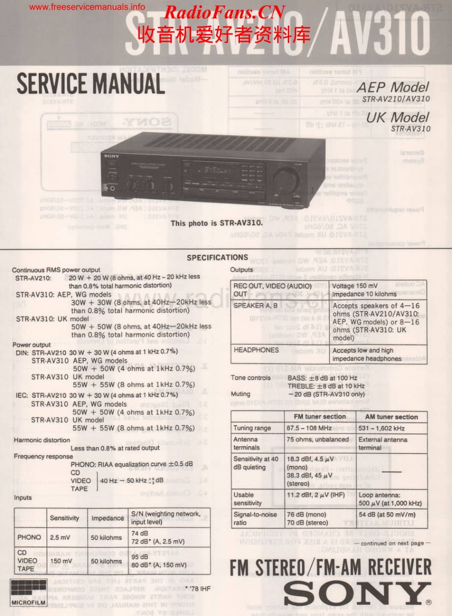 Sony-STRAV210-rec-sm维修电路原理图.pdf_第1页