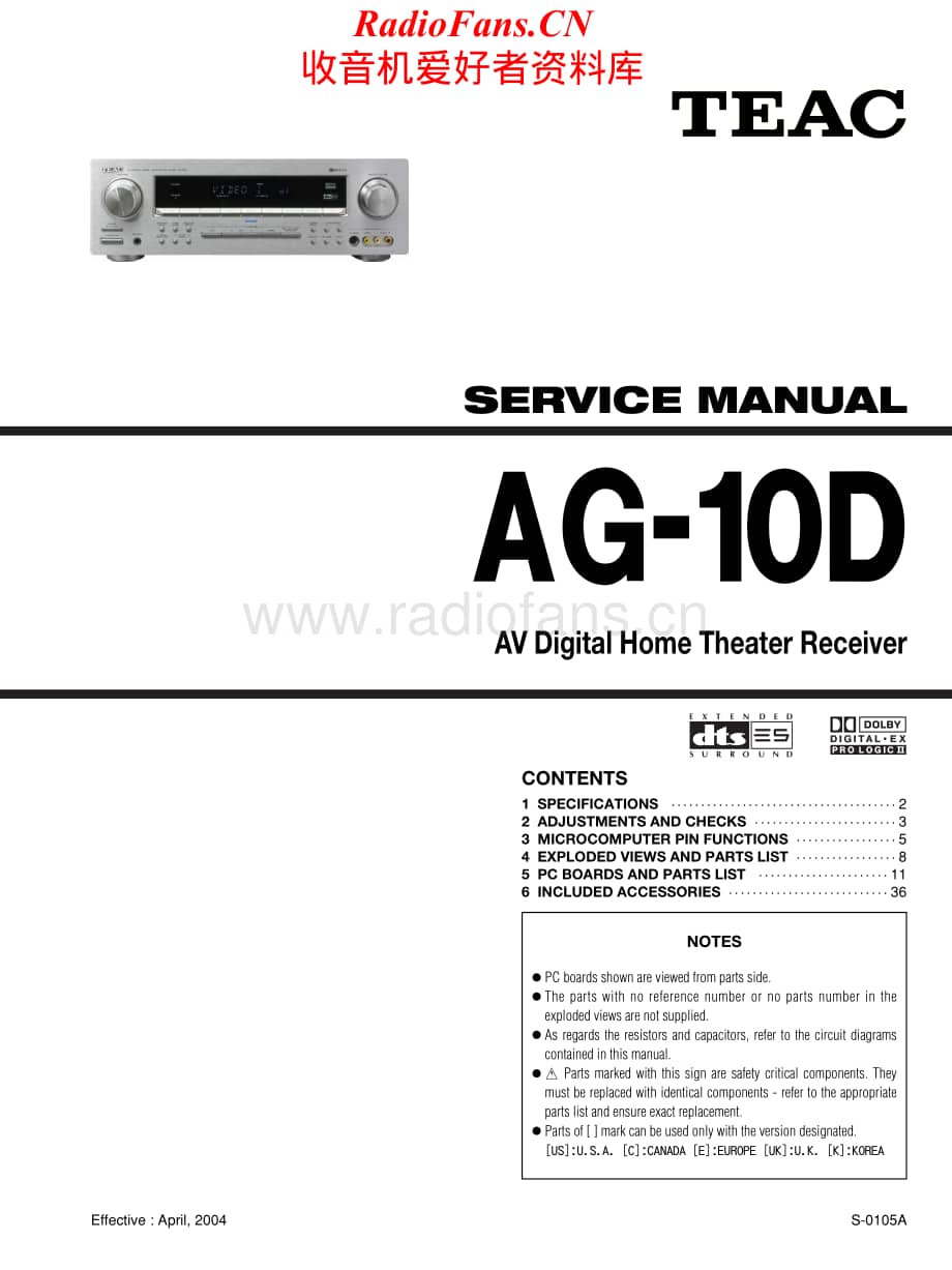 Teac-AG10D-rec-sm维修电路原理图.pdf_第1页