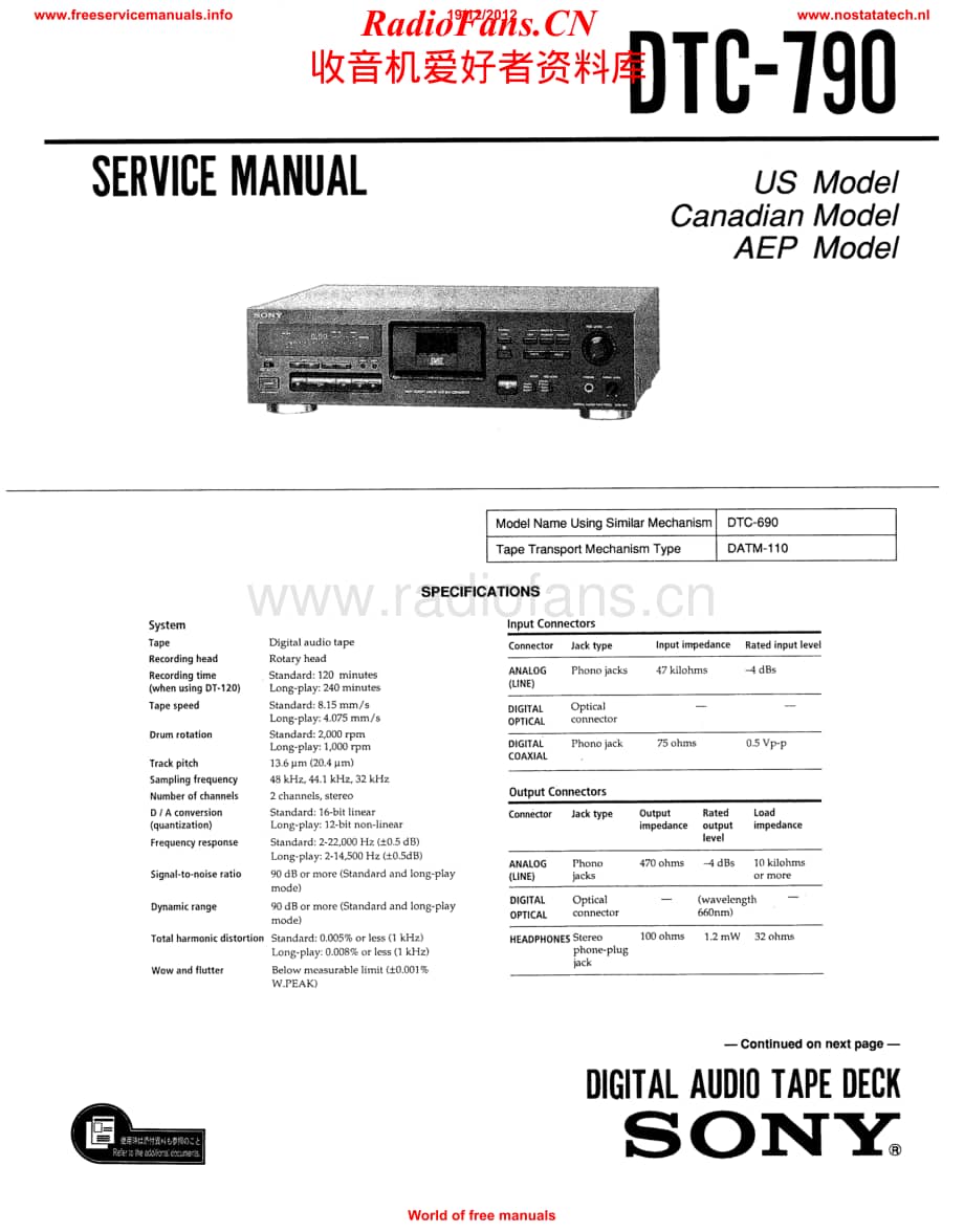 Sony-DTC790-tape-sm维修电路原理图.pdf_第1页