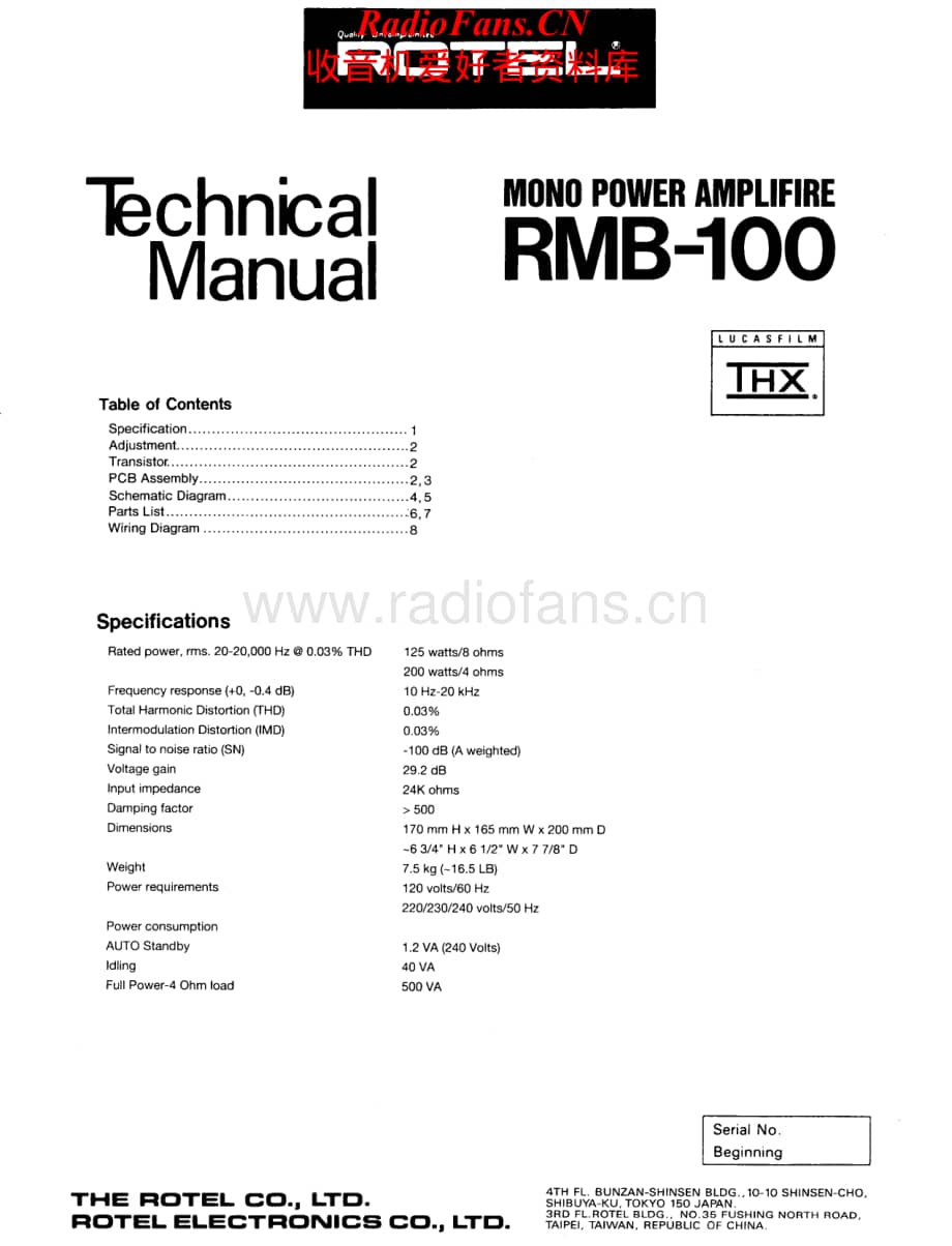 Rotel-RMB100-pwr-sm维修电路原理图.pdf_第1页