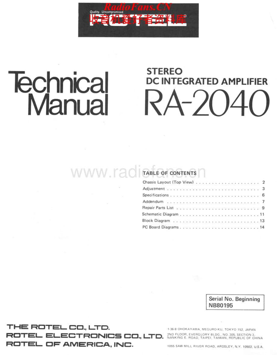 Rotel-RA2040-int-sm维修电路原理图.pdf_第1页