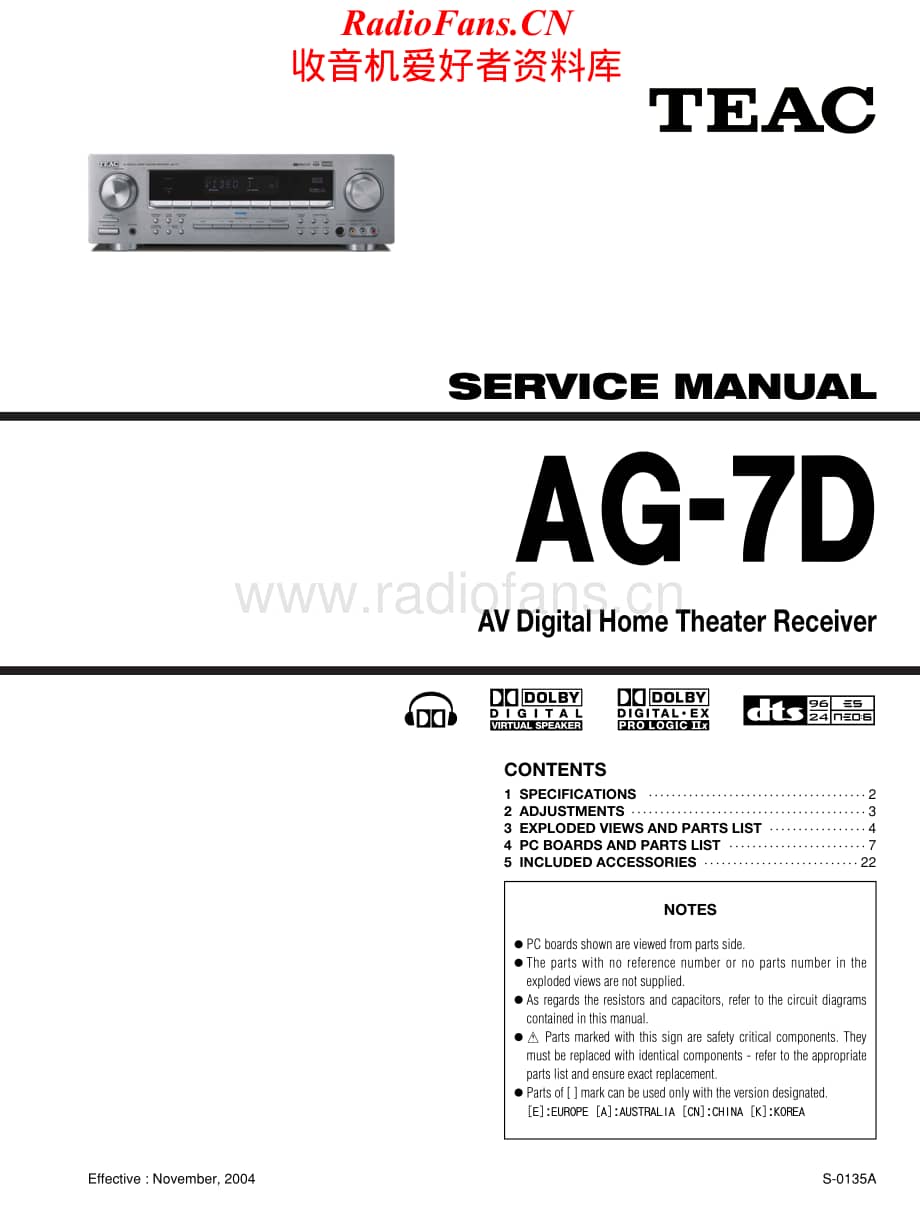 Teac-AG7D-rec-sm维修电路原理图.pdf_第1页