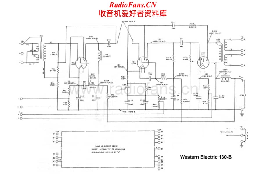 WesternElectric-WE130B-amp-sch维修电路原理图.pdf_第1页