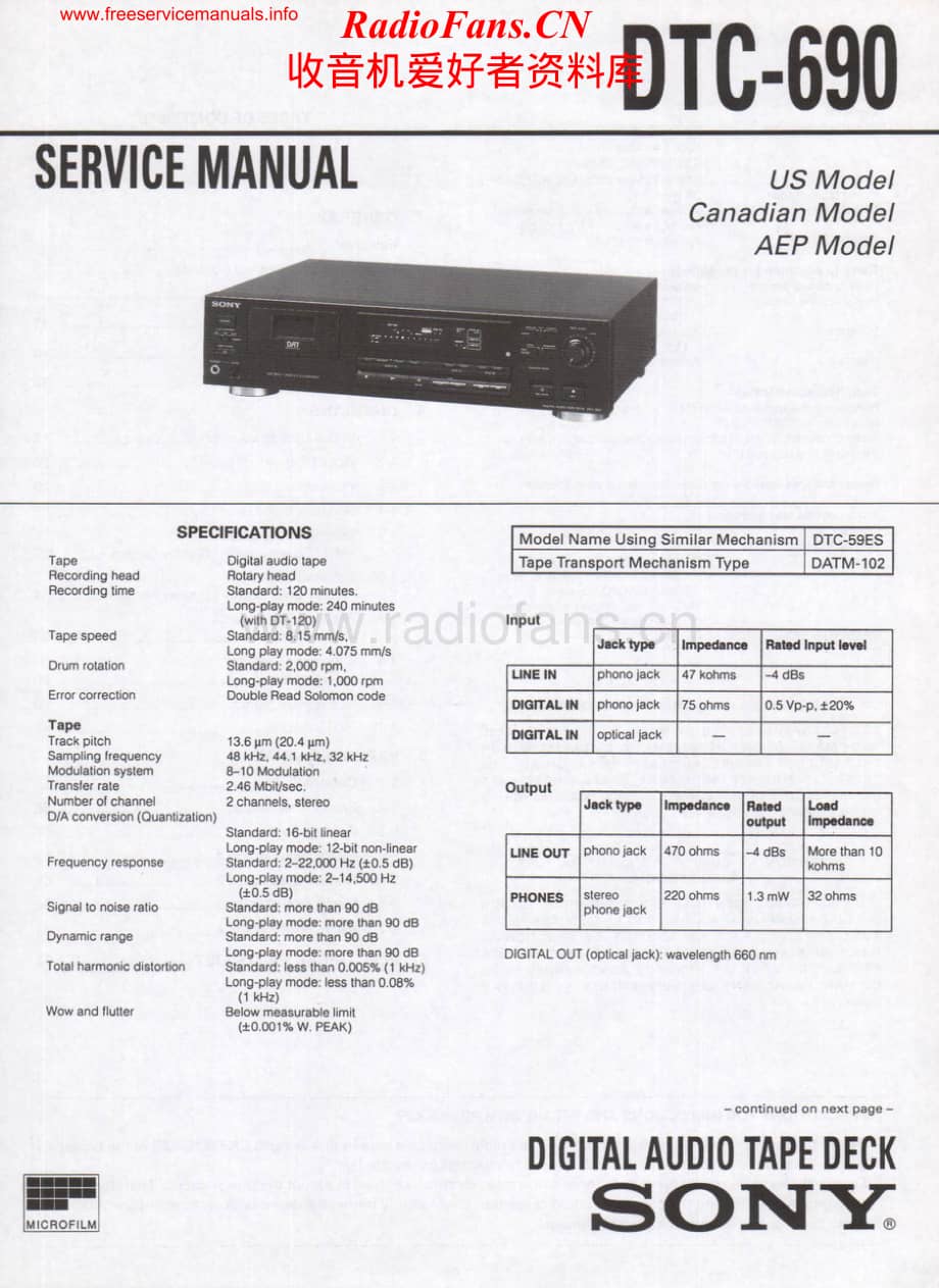 Sony-DTC690-tape-sm维修电路原理图.pdf_第1页