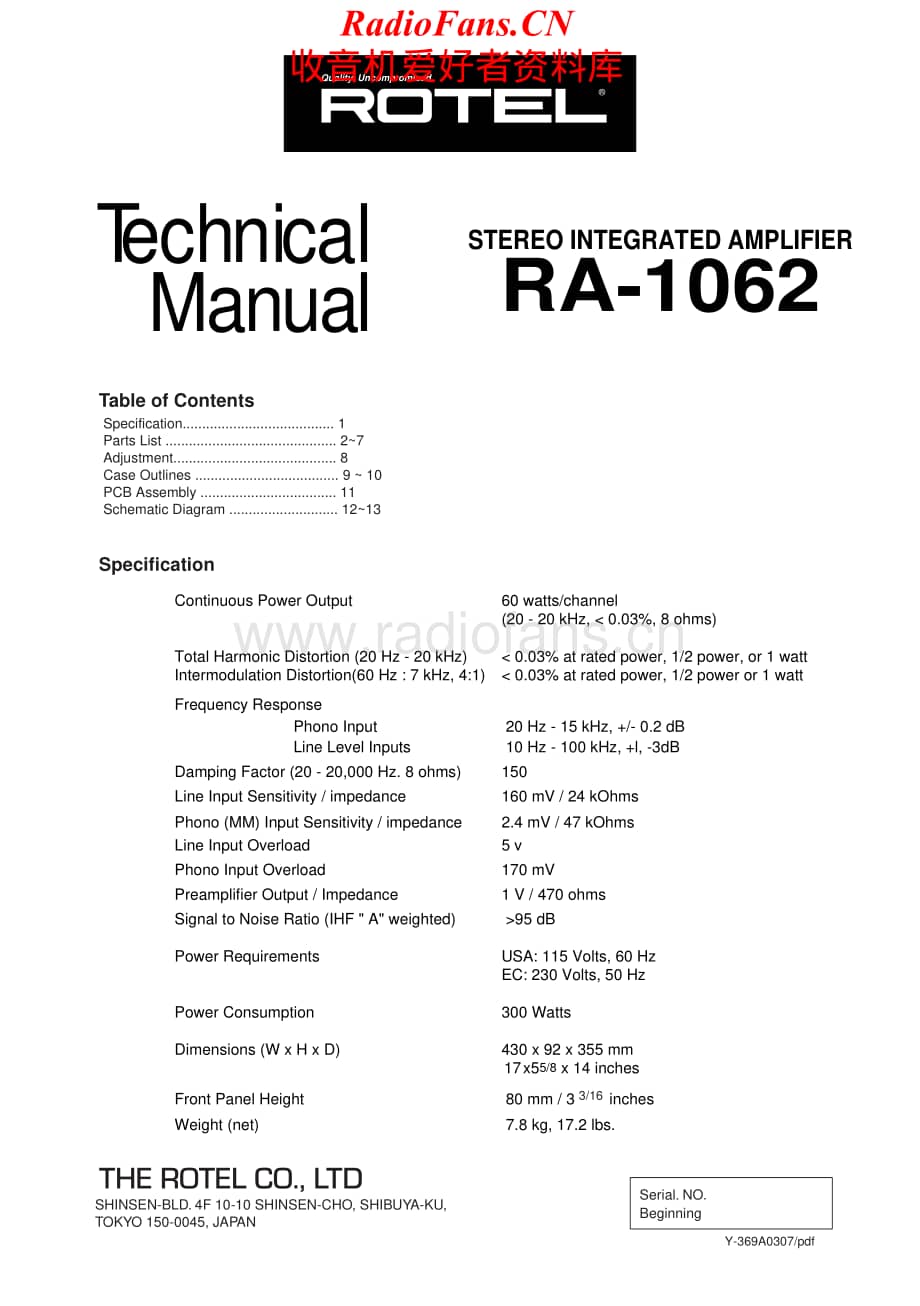 Rotel-RA1062-int-sm维修电路原理图.pdf_第1页