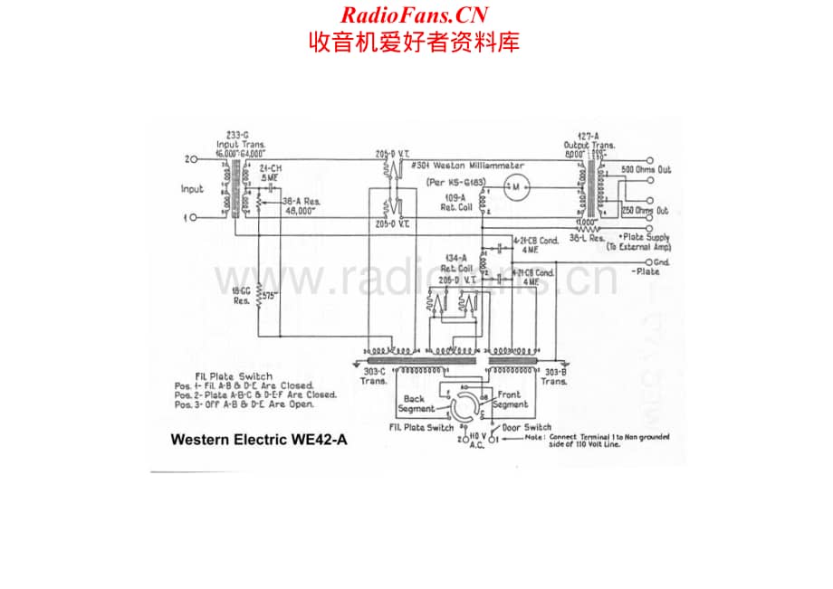 WesternElectric-WE42A-amp-sch维修电路原理图.pdf_第1页