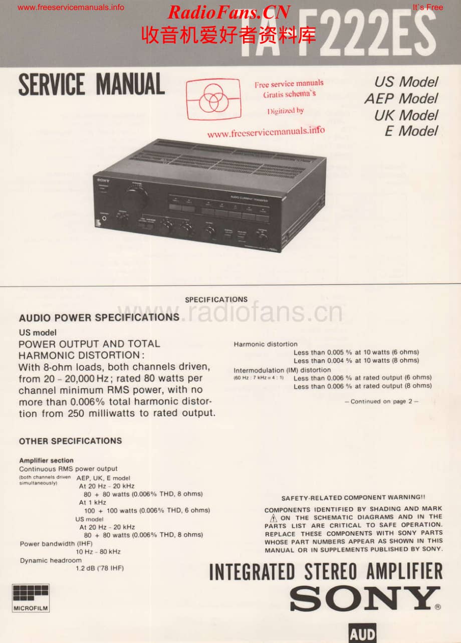 Sony-TAF222ES-int-sm维修电路原理图.pdf_第1页