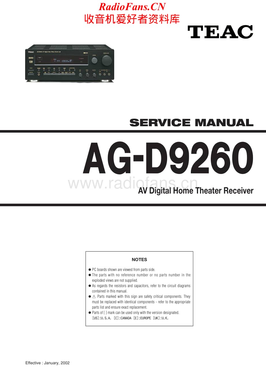 Teac-AGD9260-rec-sm维修电路原理图.pdf_第1页