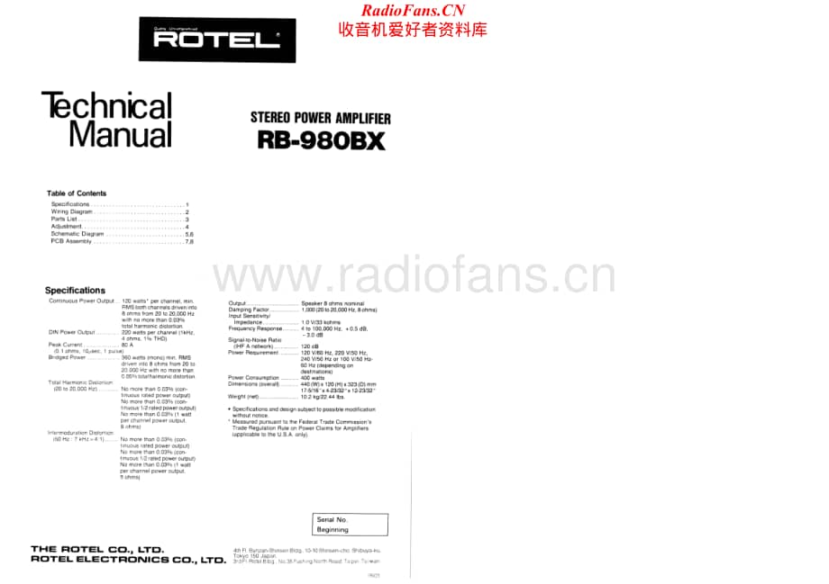 Rotel-RB980BX-pwr-sm维修电路原理图.pdf_第1页