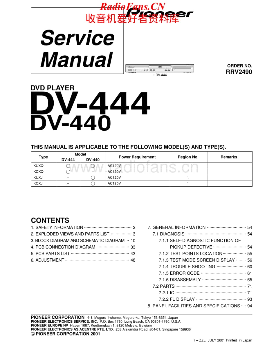 Pioneer-DV440-cd-sm维修电路原理图.pdf_第1页