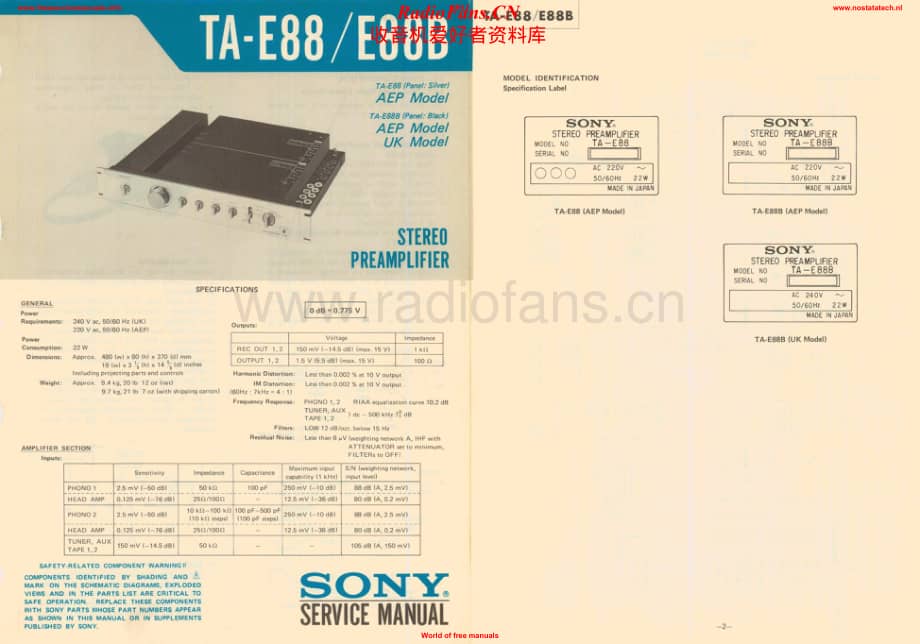 Sony-TAE88-pre-sm维修电路原理图.pdf_第1页