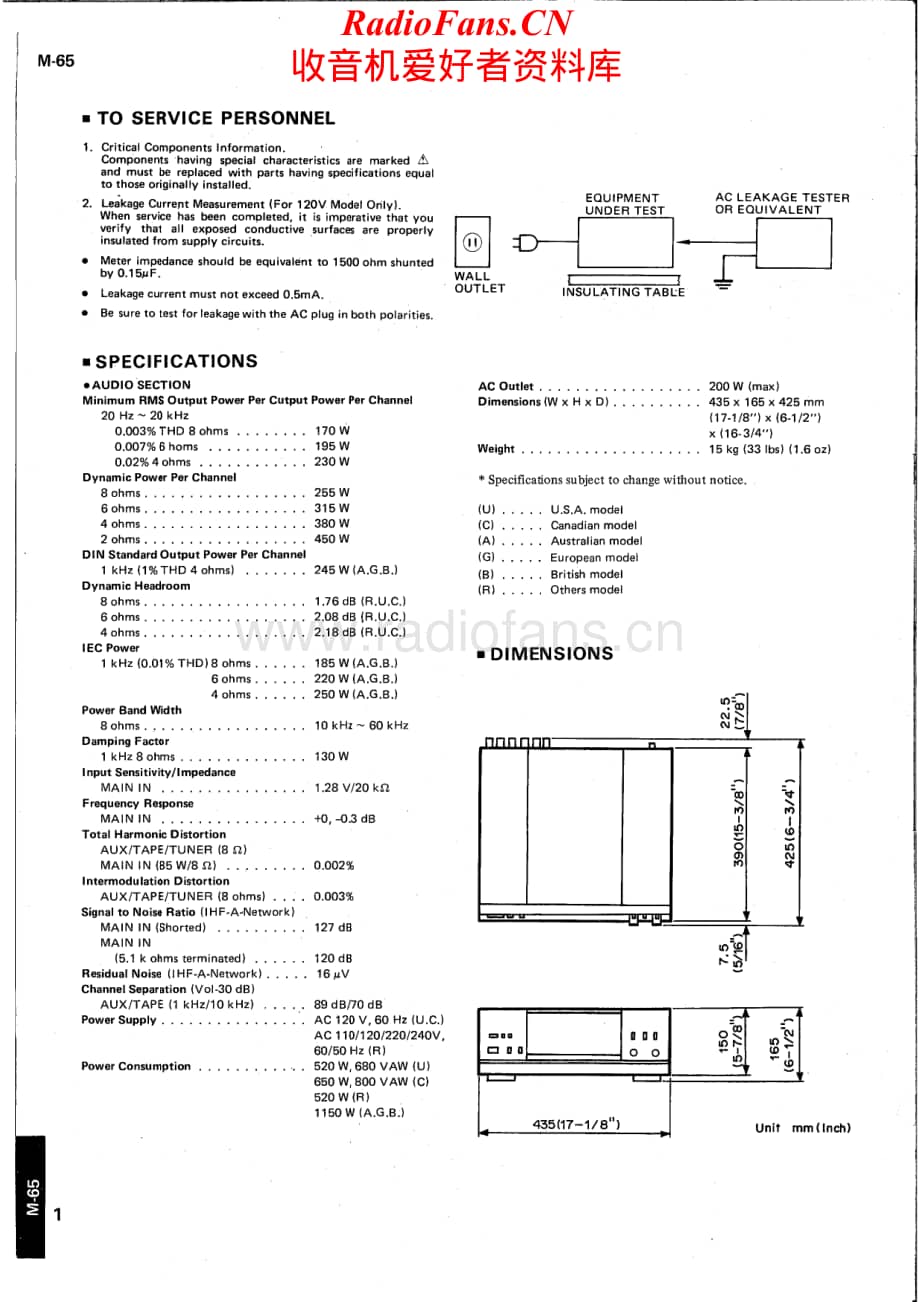 Yamaha-M65-pwr-sm维修电路原理图.pdf_第2页