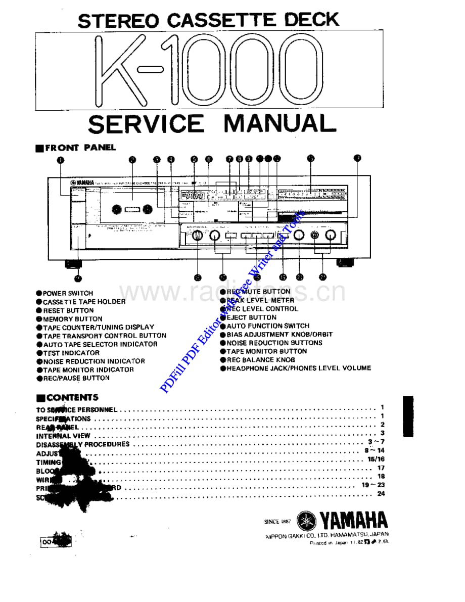 YAMAHA k-1000-sm 维修电路原理图.pdf_第1页