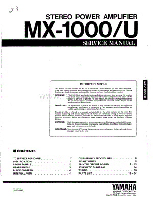 YAMAHA mx-1000-sm 维修电路原理图.pdf