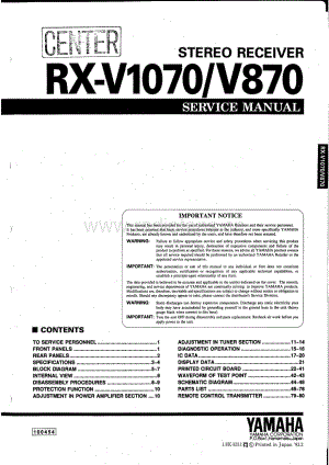 YAMAHA RX-V870_V1070 维修电路原理图.pdf