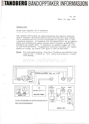 tandberg tb-serviceinfo-85-104_1969-71 维修电路原理图.pdf