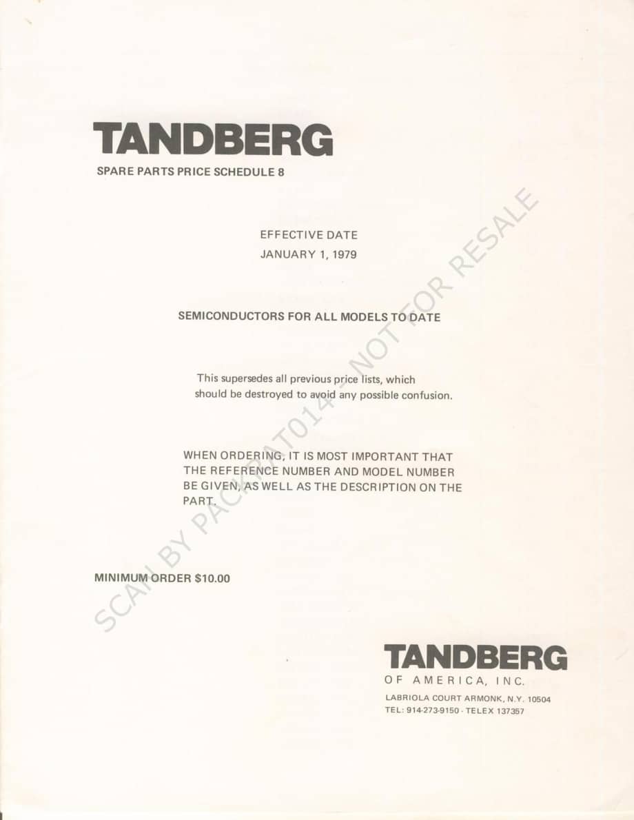 tandberg semiconductors-partslist-1979 维修电路原理图.pdf_第1页