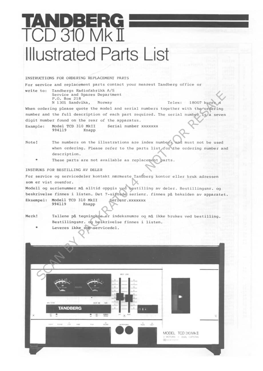 tandberg tcd-310-mkii_parts 维修电路原理图.pdf_第1页