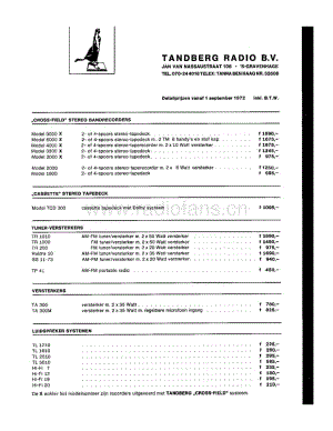 tandberg 1972-pricelist 维修电路原理图.pdf