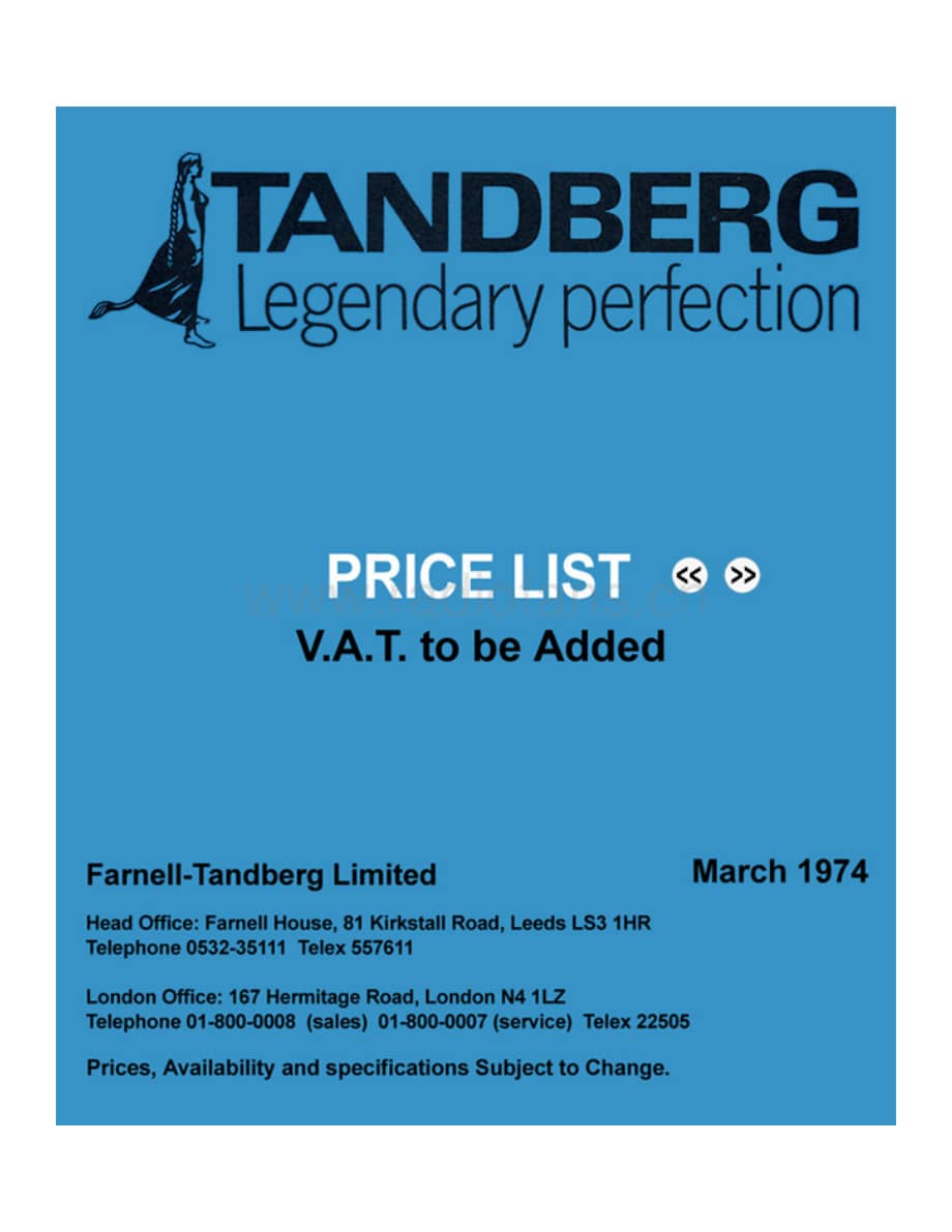 tandberg pricelist-uk-1974 维修电路原理图.pdf_第1页