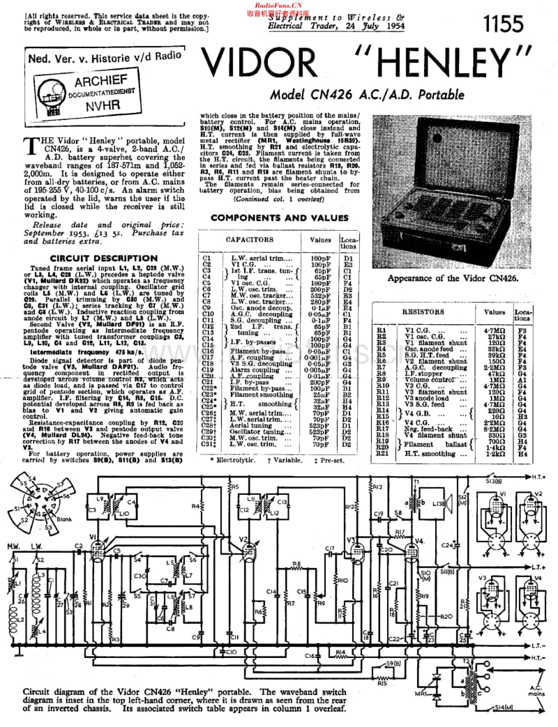 Vidor_CN426维修电路原理图.pdf_第1页