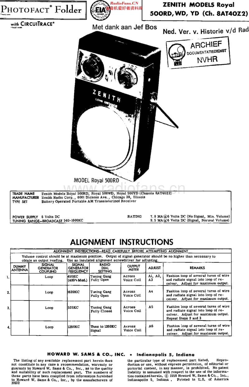 Zenith_Royal500D维修电路原理图.pdf_第1页