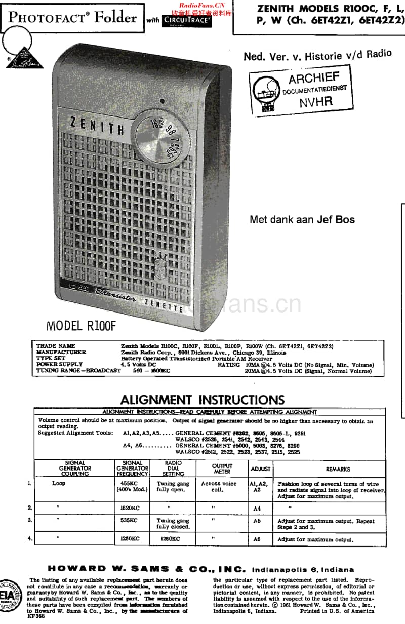 Zenith_Royal100维修电路原理图.pdf_第1页