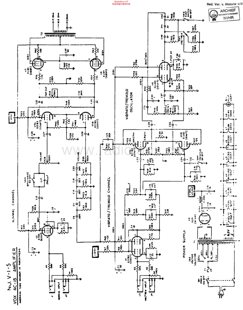 Vox_AC15维修电路原理图.pdf_第1页