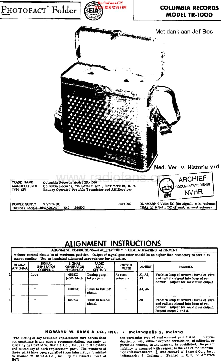 Columbia_TR1000维修电路原理图.pdf_第1页