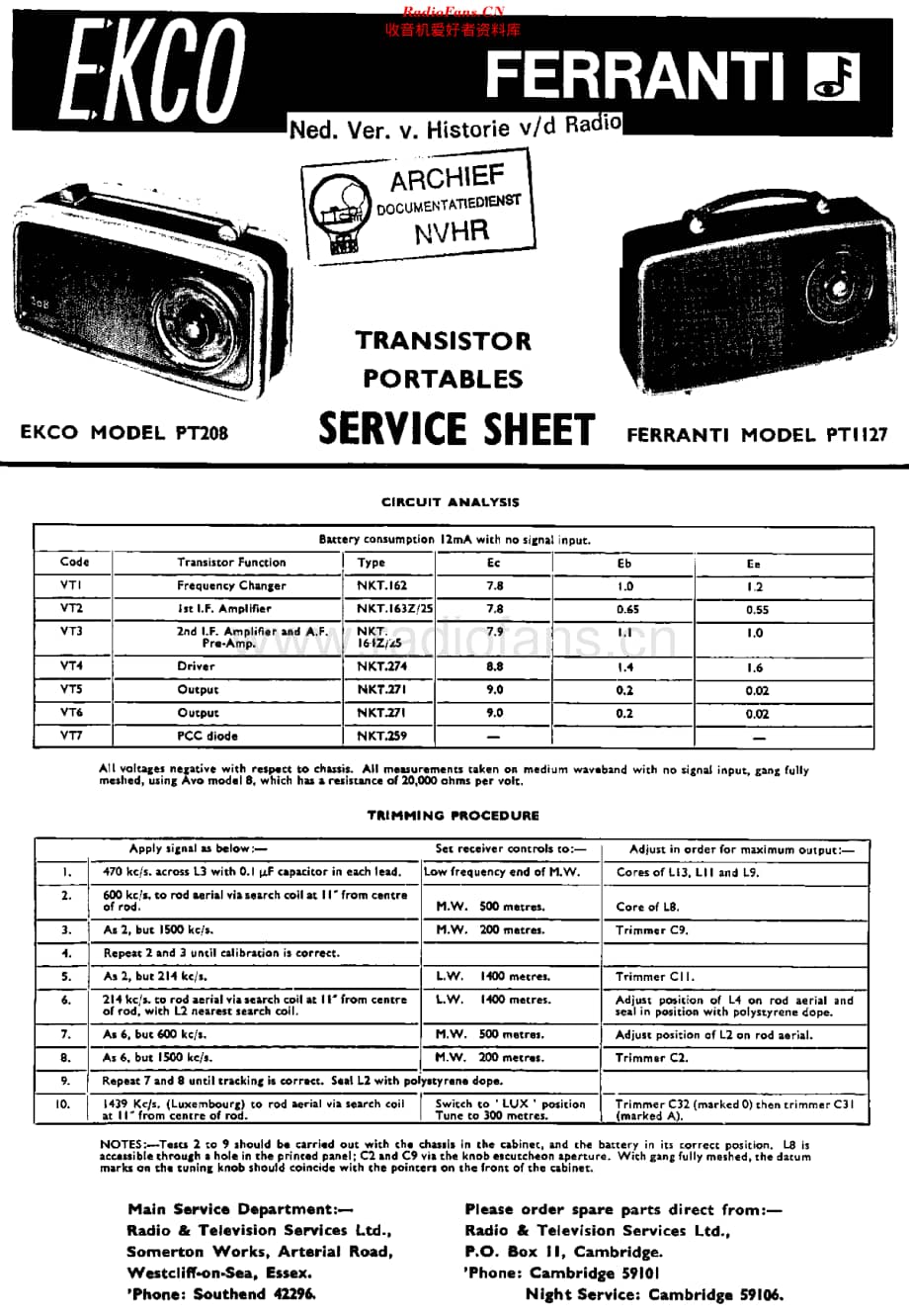 Ekco_PT208维修电路原理图.pdf_第1页