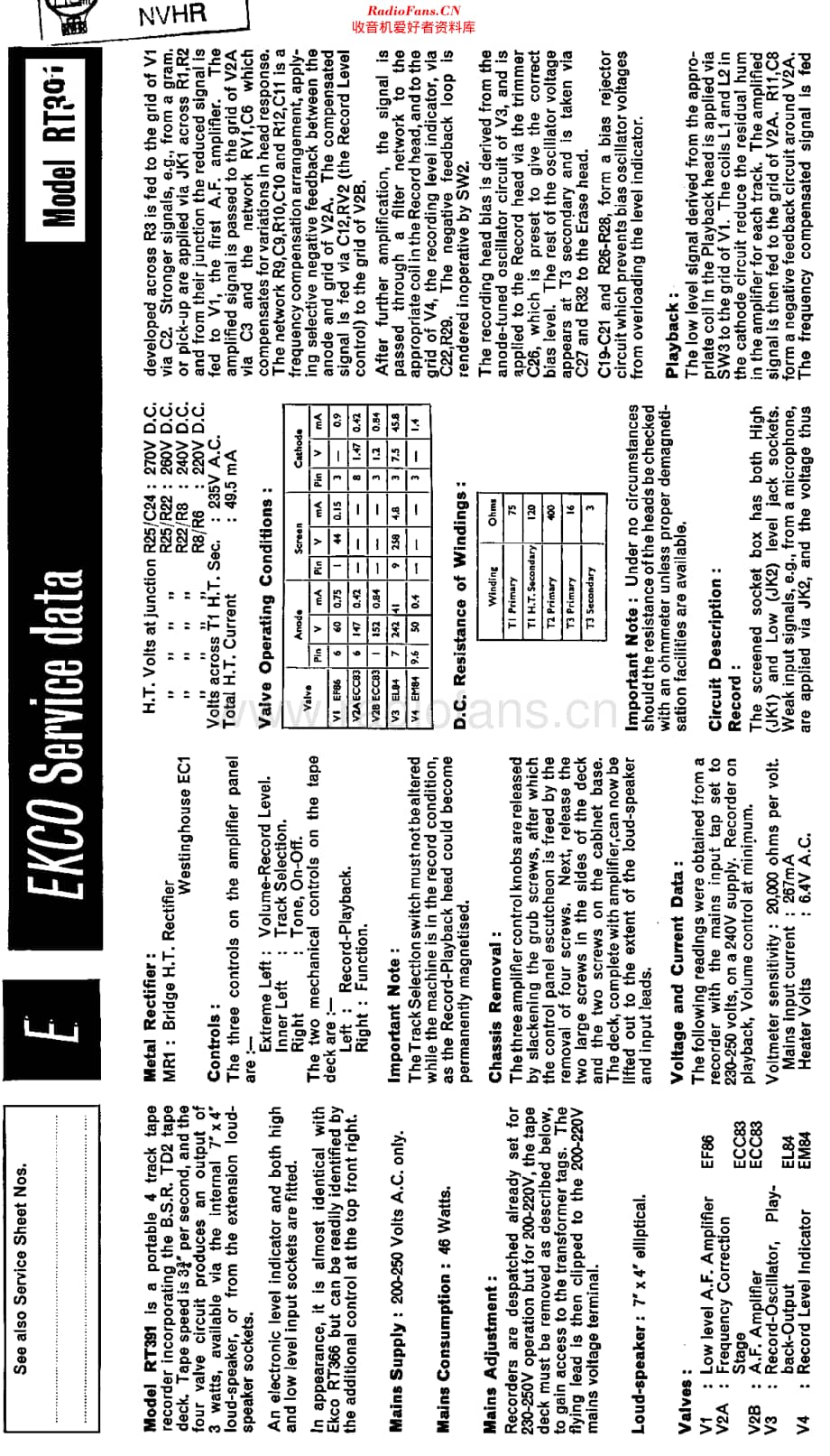 Ekco_RT391维修电路原理图.pdf_第1页