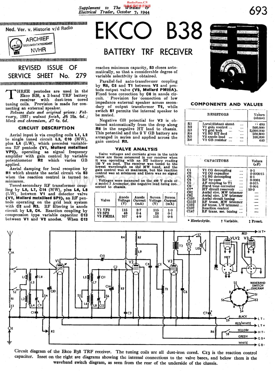 Ekco_B38维修电路原理图.pdf_第1页