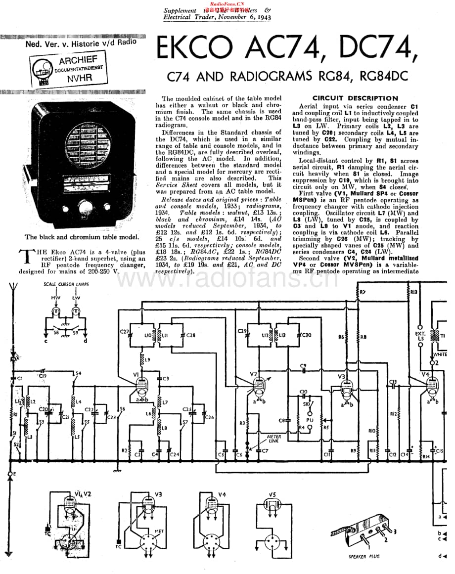 Ekco_AC74维修电路原理图.pdf_第1页