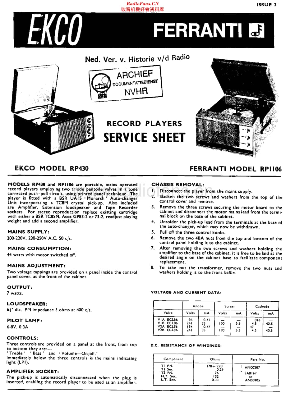 Ekco_RP430维修电路原理图.pdf_第1页